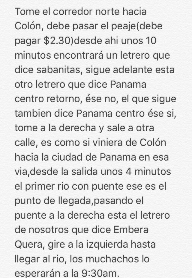 Instrucciones embera quera