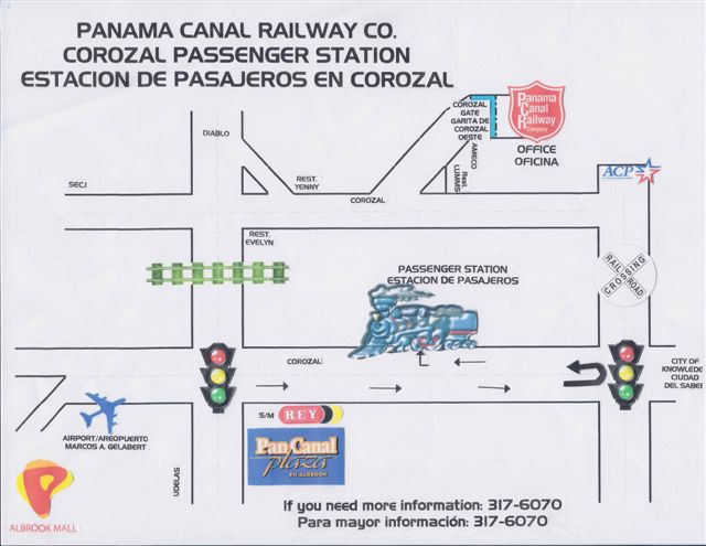 Panama.Mapa estacion de tren de Corozal en ciudad de panama 1